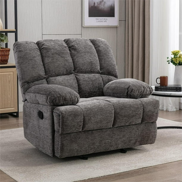 Dreamsir Oversized Rocker Recliner Chair, Manual Recliner Single Sofa