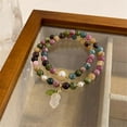 thumbnail image 6 of Natural Colored Tourmaline Bracelet, Lily of the Valley Beaded Bracelet, Hand Carved Lily of the Valley Flower Bracelet, Crystal Beaded Flower Charm Bracelet for Women, 6 of 14