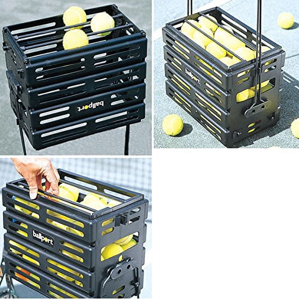 Tourna Ballport Tennis Ball Hopper Holds 80 Balls Durable and Lightweight,Black