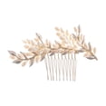 thumbnail image 4 of Peine lateral dorado para cabello de novia Baoblaze Hoja 10cmx6cm, 4 of 8