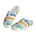 thumbnail image 2 of Yiaed Doodle Cars Print Slippers Fuzzy Warm Cozy Slippers Non Slip House Slippers For Indoor Outdoor Slippers House Slippers-46/47, 2 of 7