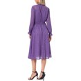 thumbnail image 3 of INSPIRE CHIC Women's Dress  Metallic Stars Smocked Waist Sheer Puff Sleeve Party Midi Dresses with Lining L Purple, 3 of 5