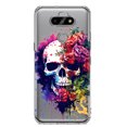 thumbnail image 1 of MUNDAZE LG Aristo 5/Phoenix 5/Risio 4 Étui de Téléphone Hybride Transparente Antichoc Crâne Fantastique Roses Rouge Violet, 1 of 6