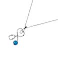 thumbnail image 2 of Necklace Blue Zircon Stethoscope Design for Students Dancing Party 1Set, 2 of 8