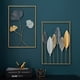 thumbnail image 5 of RV Arte de pared de metal dorado, azul y dorado, decoración de pared con marco, escultura decorativa de pared para sala de estar, dormitorio, decoración de oficina (11,8 x 17,7 pulgadas, Ginkgo Gold) Sailing Electrónica, 5 of 5