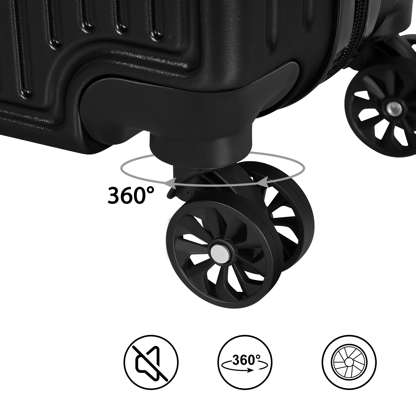 18" Underseat Carry On Luggage with Wheels Hard Shell Mini Small Suitcase