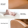 thumbnail image 6 of Vegan Leather Accent Chair Upholstered Wingback Armchair Tufted Back Gold Leg Lounge Club Sofa Chair Living Room Bedroom Camel, 6 of 8