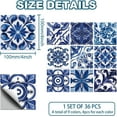 thumbnail image 2 of 1 Set 36PCS Blue Relief Peel and Stick Tile Stickers Mosaic Style Removable Wall Decals Self Adhesive Tile Wallpaper for Kitchen Bathroom Toilet Living Room 4x4 Inches, 2 of 7