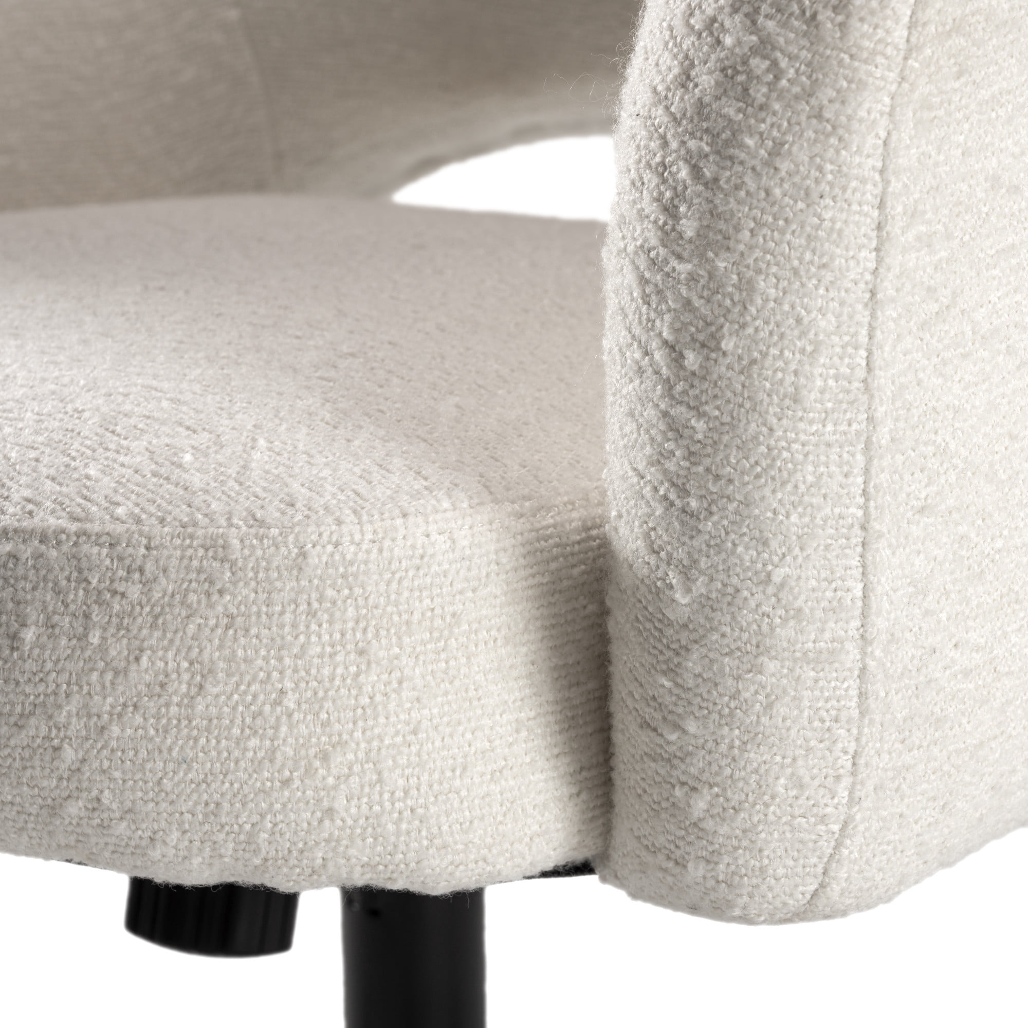 Bush Furniture Fairfax Mid Century Modern Desk Chair for Home Office in Light Cream Fabric