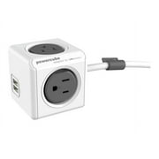 Allocacoc PowerCube extended usb - Power distribution unit - output connectors: 4 - 10 ft cord - United States - trolley gray