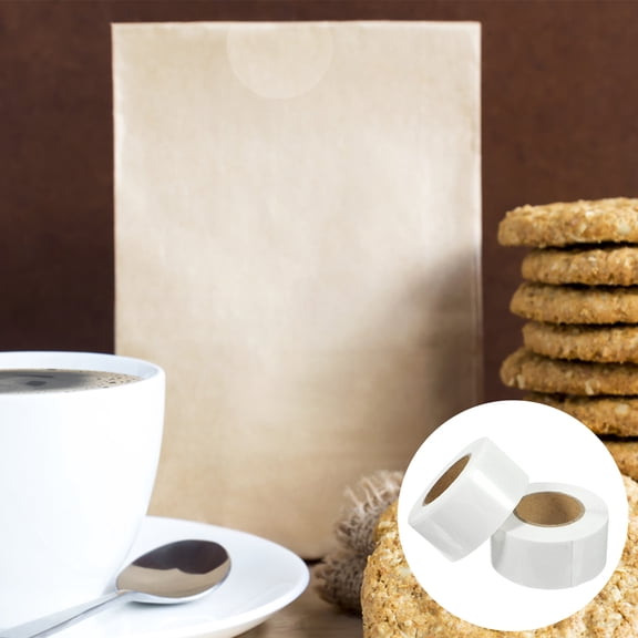 Hemobllo 2 Rolls of Tamper Proof Stickers Transparent Circle Stickers White Self Adhesive Labels for General Users