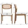 thumbnail image 2 of Dayalane Farmhouse Rattan Dining Chairs Set of 2, Mid Century Modern Dining Side Chairs, Sherpa Upholstered French Country Kitchen Chairs with Hardwood Frame for Dining Room Kitchen, White, 2 of 8