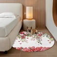 thumbnail image 2 of Valentine's Day Round Area Rug 5Ft Washable Circle Rugs for Living Room Bedroom, Spring Love Roses Floral Botanical Watercolor Non-Slip Carpet Floor Mats Indoor Outdoor Carpet Runner Home Decor, 2 of 8