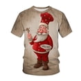 thumbnail image 3 of Camiseta de manga corta con estampado 3d de Papá Noel para hombre, Camiseta holgada de talla grande, Top transpirable cómodo, regalo de Navidad, Verano, 3 of 3