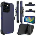 thumbnail image 4 of Elegant Choise Phone Case with Belt Clip Holster Stand for iPhone 14 Pro Shockproof Cover, Navy Blue, 4 of 16