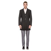Men's Tailored Wool Blend Notch Collar Wool Blend Walker Car Coat Jacket