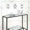 thumbnail image 4 of BOBOKY 42 Inch Console Table, Tempered Glass Entryway Table, Narrow Sofa Tables, 2-Tier Hallway Tables, Entrance Stand for Living Room Bedroom, 14"D x 42"W x 30"H,Black, 4 of 7