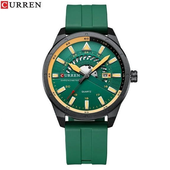 Curren 8421 New Men's Sports Watch Week Calendar Display Belt Men's Watch