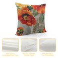 thumbnail image 4 of Chilfamy   Ink Painting Watercolor Yellow Orange Poppy Flowers Summer Decorative Throw Pillow Cover Case Home Living Room Bed Sofa Car Square, 4 of 5