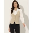 thumbnail image 3 of Chaleco de mujer con cuello halter, chaqueta sin mangas vintage con botones, chaleco de traje elegante Albaricoque XL, 3 of 6
