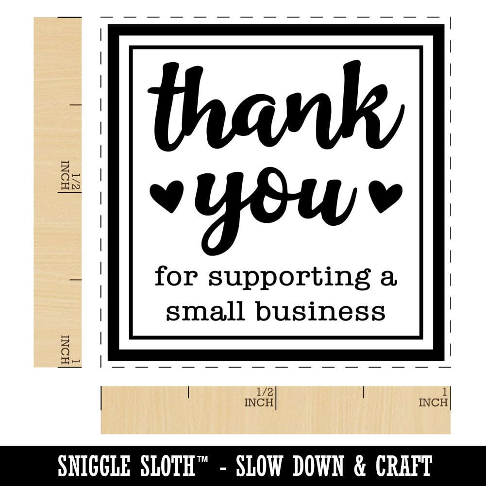 Thank You for Supporting a Small Business Self-Inking Rubber Stamp Ink Stamper - Blue Ink - Small 1 Inch
