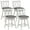 Antique White, variant on Gymax Set of 4 Barstools Swivel Counter Height Chairs w/Rubber Wood Legs Black