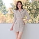 thumbnail image 4 of Conjunto de dos piezas nuevo para mujer, traje elegante de estilo coreano de otoño, cuello pequeño, cintura ajustada, conjunto de falda, 4 of 5