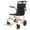 Black and White, variant on Portable Lightweight Folding Transport Chair with Locking Handbrake and Removable Turn over Armrests, 360° Front Wheels,16.1" Seat Width, 220 lb Weight Capacity, Black