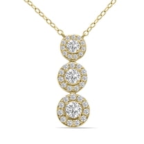 SZUL Women's 3/4 CTW Lab Grown Diamond Pendant in 10K Yellow Gold (F-G Color, VS1- VS2 Clarity)