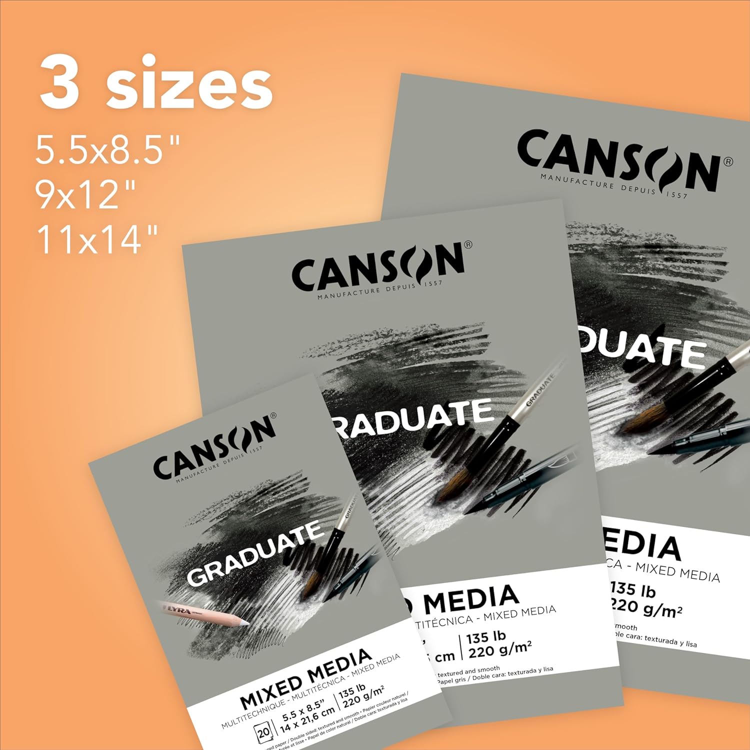 Canson Graduate Mixed Media Pad, 5.5x8.5 Inch, 20 Sheets - Acid-Free Paper For Watercolor, Markers, Journaling - View #8