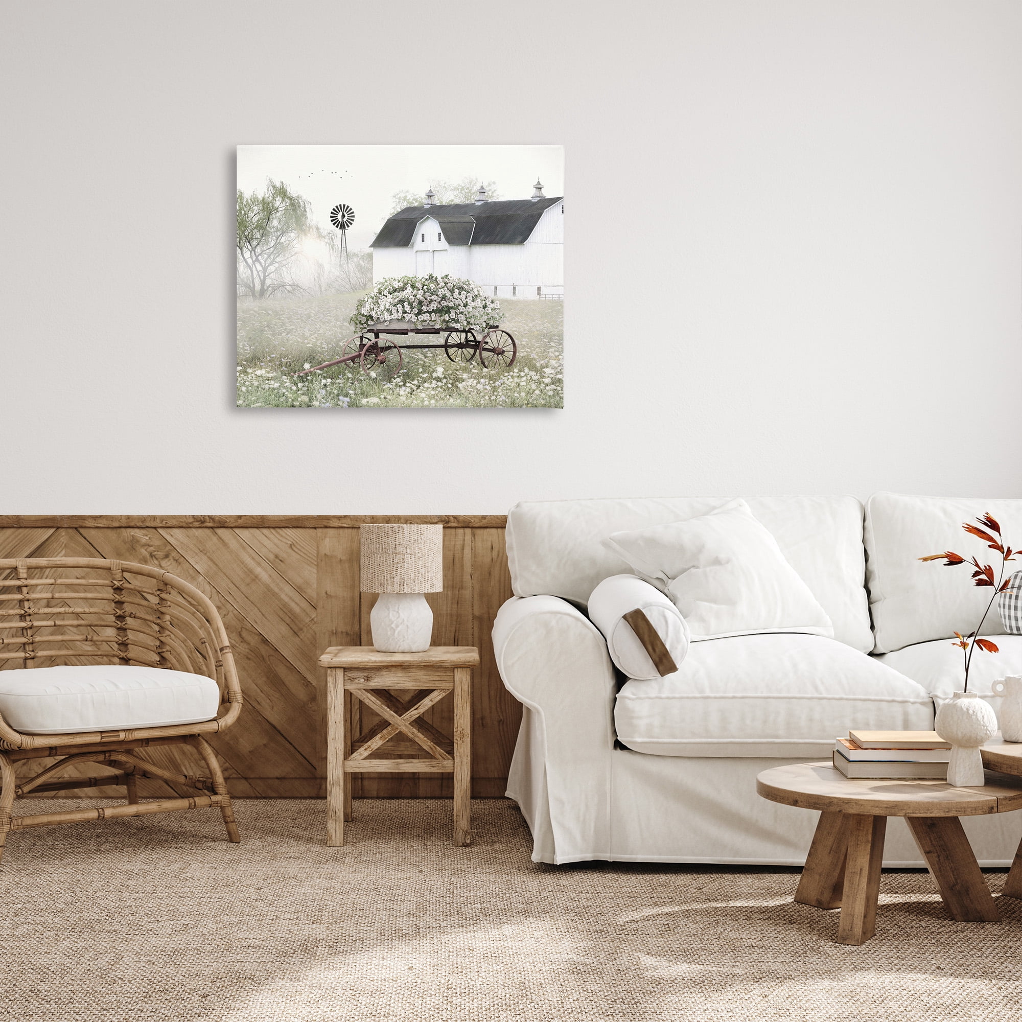 Endearing Vintage Flower Wagon Canvas Art, 40 x 30, Design By Artist Lori Deiter
