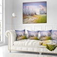 thumbnail image 2 of Designart Beautiful Foggy Autumn Sunset - Landscape Printed Throw Pillow - 18x18, 2 of 4