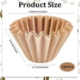 thumbnail image 2 of Paquete de 100 filtros de café tipo cesta para tazas, filtros de papel de fondo plano, flores para cafeteras de goteo, coladores sin blanquear, cesta de papel para preparar café., 2 of 7