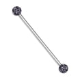 thumbnail image 5 of Industrial Barbell 14G with Crystal Paved Ferido Balls Surgical Steel - 6 Colors, 5 of 11