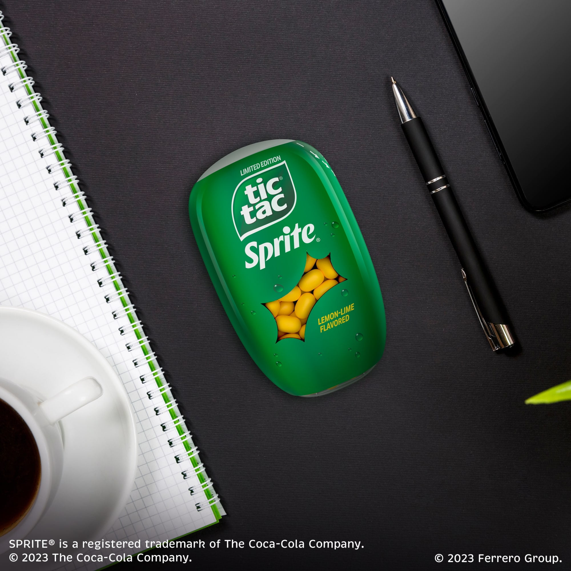 (4 pack) Tic Tac, Sprite Lemon-Lime-Flavored, On-The-Go Refreshment, 3.4 oz