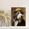 thumbnail image 2 of Bearded Collie Wearing Hat Oil Painting Canvas Print Wall Art for Living Room Bedroom Kitchen Dorm Decor, 2 of 8