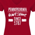 thumbnail image 4 of Inktastic Pennsylvania Awesome Since 1787 Women's V-Neck T-Shirt, 4 of 5