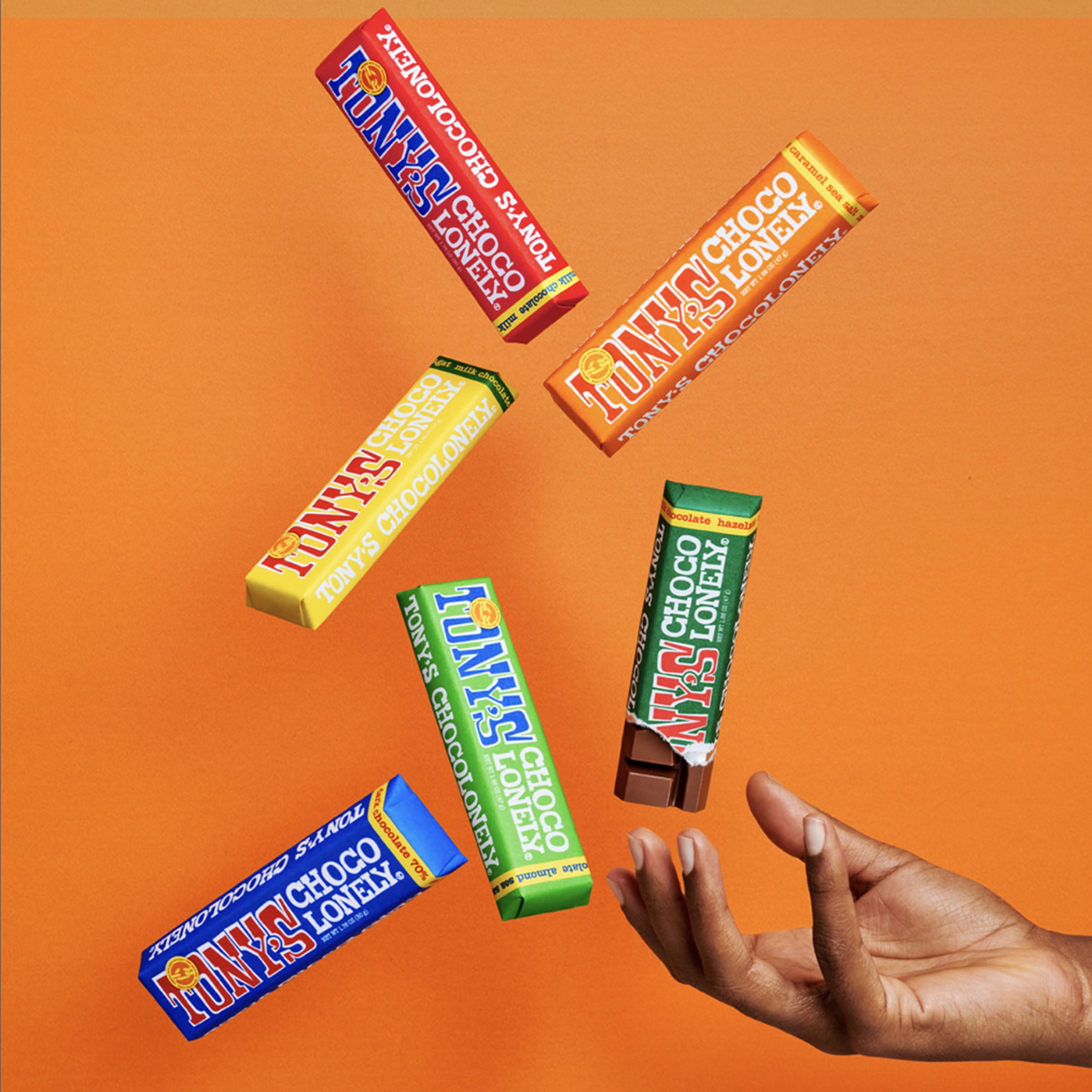 (5 pack) Tony's Chocolonely Milk Chocolate Bar with Caramel and Sea Salt, 1.7oz
