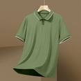 thumbnail image 2 of Dagugfen Work Tops for Men Summer Lapel V Neck Zipper Short Sleeve Lightweight Business Casual Tee Shirts, 2 of 3
