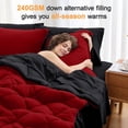 thumbnail image 4 of Sasttie 7 Pieces Queen Comforter Set, Reversible Bed in a Bag, All Season Bedding Set with Comforter, Flat Sheet, Fitted Sheet, Pillowcases & Shams, Red & Black, 4 of 10