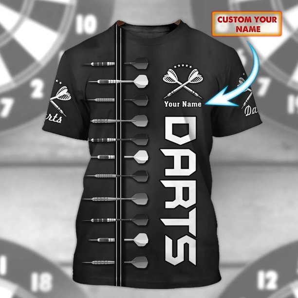 PLstar Cosmos-Camiseta de dardos con nombre personalizado para hombre, camisa con estampado 3D, de manga corta, informal, Unisex, DW82Adult size M Gao Jinjia LED