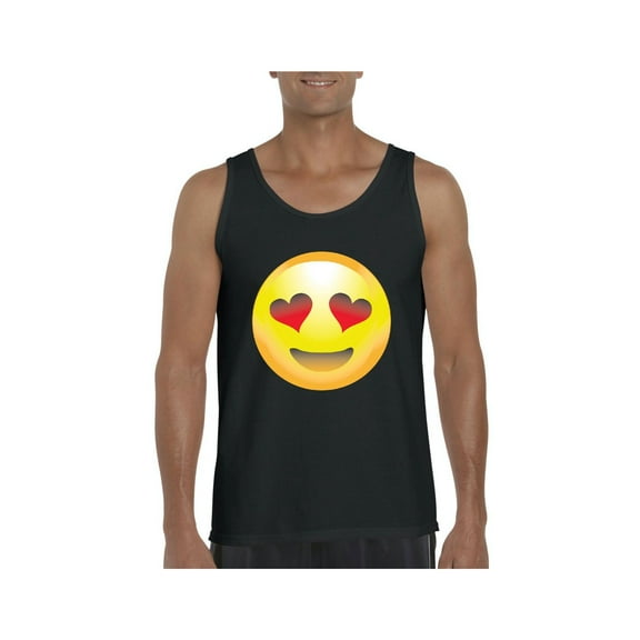 MmF - Men's Tank Top for Men, up to Men Size 3XL - Emoji Heart-Shaped Eyes
