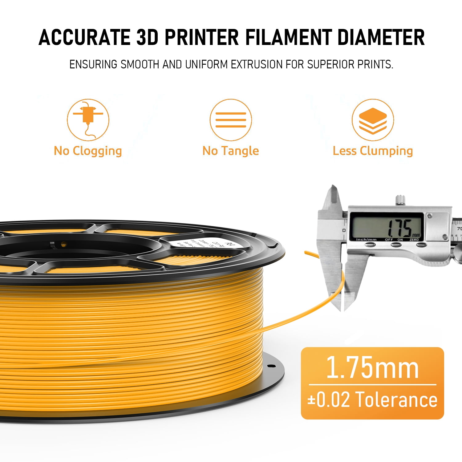 Silk PLA 3D Printer Filament, 3D Printer Filament Bundle 1.1KG 1.75mm, High-speed Printing, Neatly Arranged Lines, for Most FDM 3D Printer Bright Gold