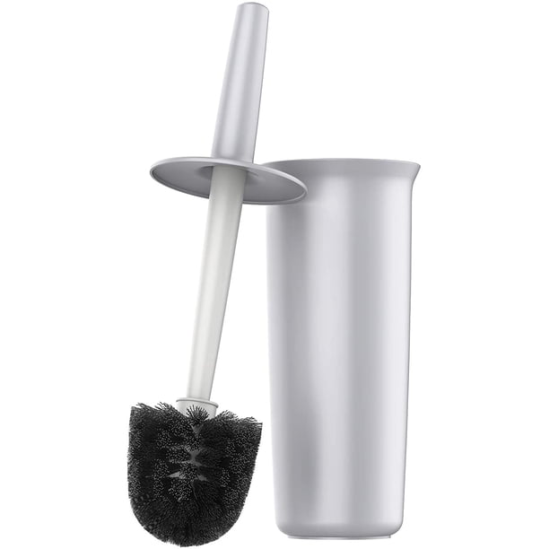 MR.SIGA Toilet Bowl Brush and Holder for Bathroom, Silver, 1 Pack