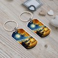 thumbnail image 4 of Hello Fall Newfoundland Enjoys Warm Campfire Autumn Night Bright Moon Stainless Steel Keychain Newfie Dog Lover Gifts Collar Charm Tag Keyring - 01008, 4 of 5