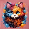 thumbnail image 3 of CafePress - Cute Cat Watercolor T Shirt - Womens Comfort Colors® Shirt, 3 of 4