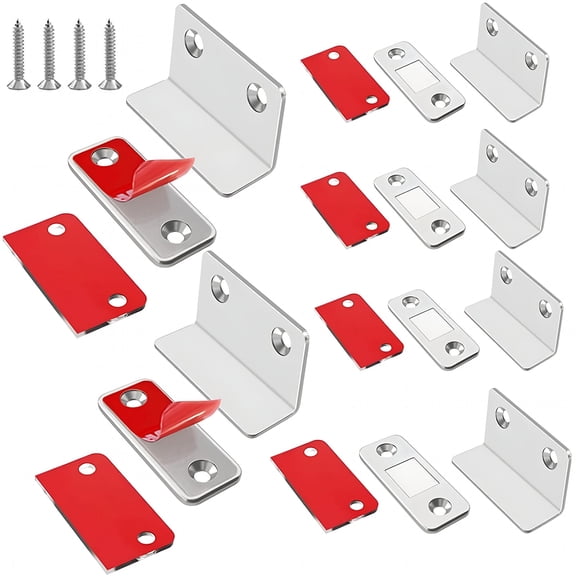 ZHZFKQ Cabinet Magnetic Catch L-Shaped 6 Pack Ultra Thin Cabinet Door Magnetic Catch for Drawer Magnets Adhesive Cabinet Latch Magnetic Closures for Kitchen Closet Door Closing