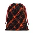 thumbnail image 3 of Super Soft Fabric Gift Bag Contraction Free Bag Mouth Pull Rope Design Red Ribbon Mouth For The Festival Argyle Plaid Darkorange_4 Small, 3 of 8
