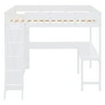 thumbnail image 4 of Full Size Loft Bed with Desk and Shelf, Solid Wood Loft Bed Frame with Ladder and Full-Length Guardrail for Boys Girls Teen Adults Bedroom, No Box Spring Needed, White, 4 of 7