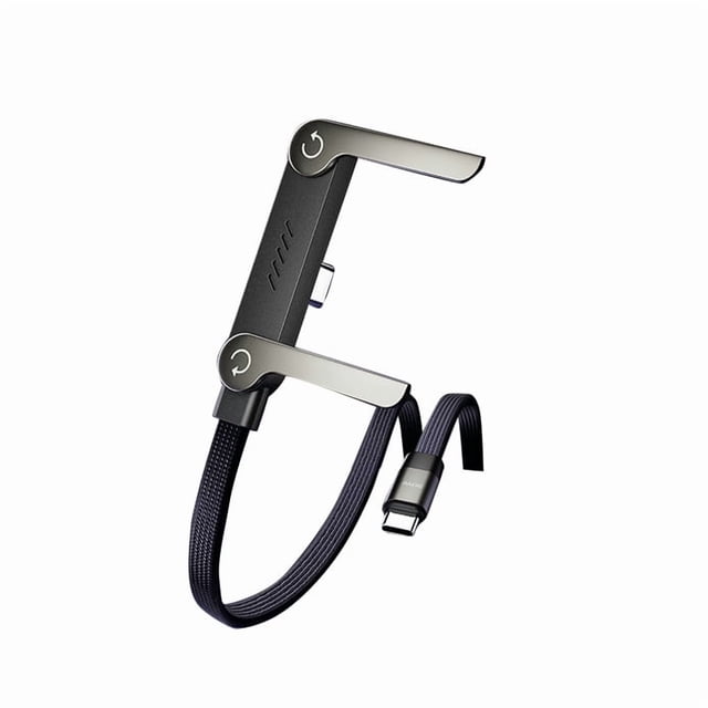 240W Fast Charging Braided USB Data Cable, Foldable Stand Quick Charge Cord, Woven High-Speed Charger Sync Wire